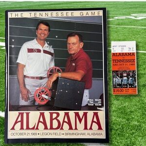 Vtg 1989 Alabama Crimson Tide Tennessee Volunteers Game Program & Ticket Stub